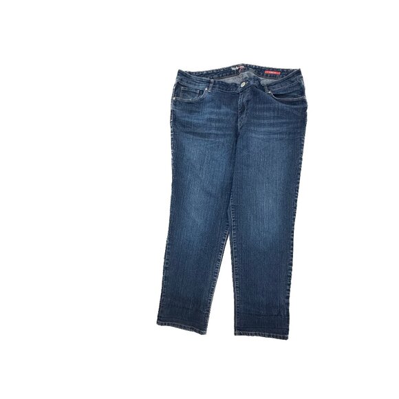 Style & Co Curvy Fit Ankle Straight Women's size 16 Dark Blue Denim Jeans - Picture 1 of 5